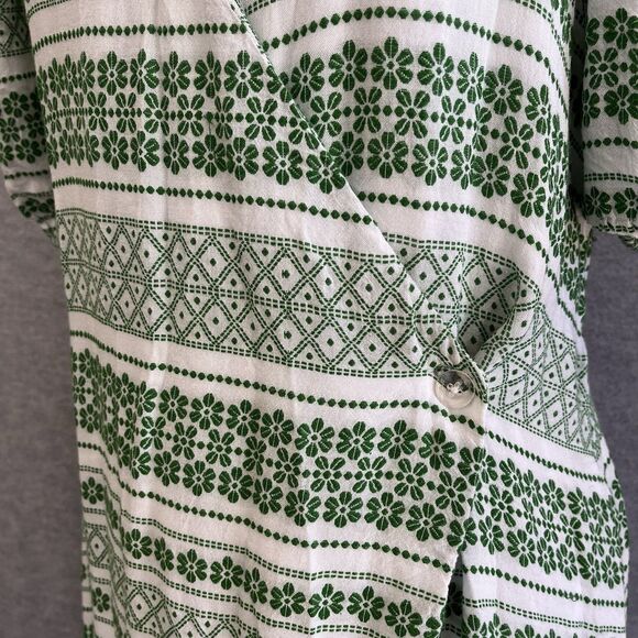 Ann Taylor Wrap Midi Dress Size 10 Shamrock Green Textured Career Office Brunch - Picture 9 of 16